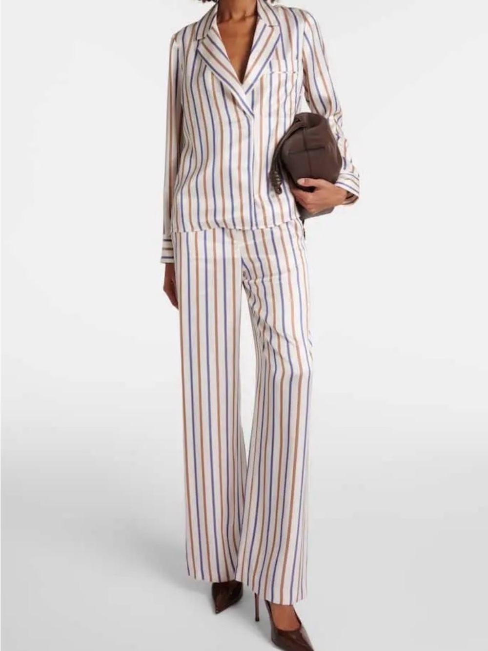 Veronica Beard Lusanne Striped Satin Blouse Top and Pants SET - NWT size 6